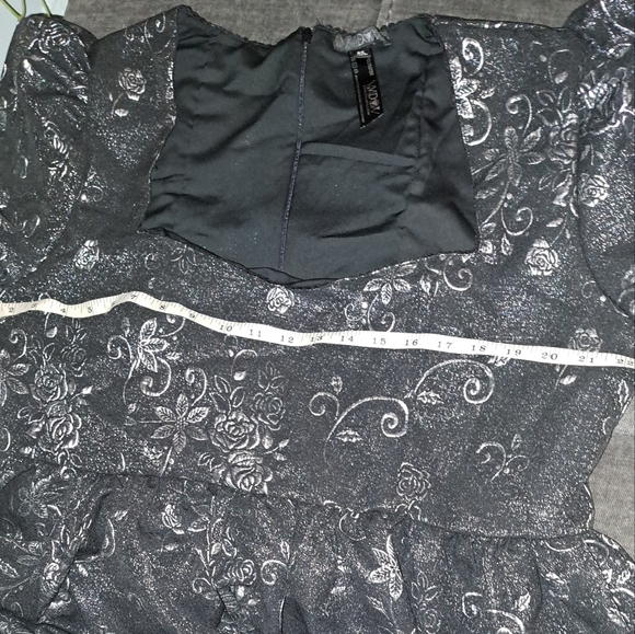 Enchanting Night Music Brocade Babydoll Dress - Picture 3 of 3